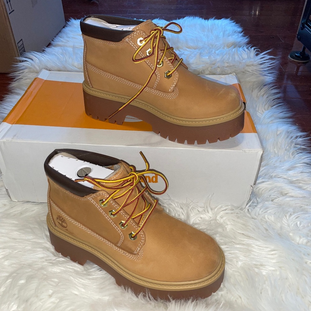Timberland STONE STREET MID LACE WATERPROOF WHEAT NUBUCK Women’s Size 5.5 NIB